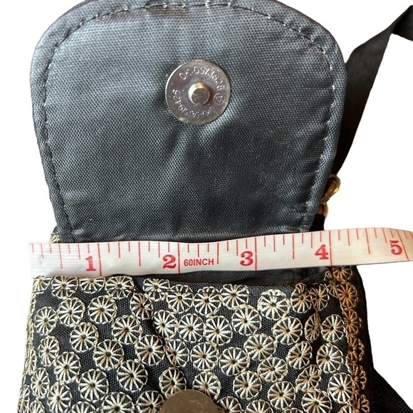 Embroidered Crossbody Wallet w/ Detachable Ribbon Style Strap - Picture 12 of 15